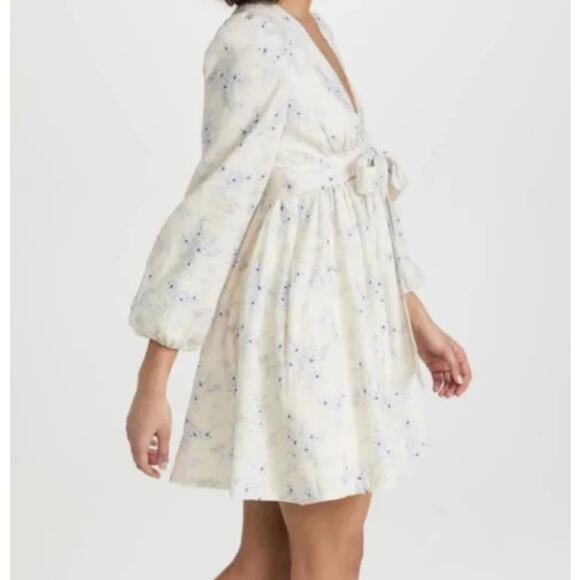 Cami NYC Meri Dress 100% Linen Long Sleeve Mini Dress Size Medium - Picture 7 of 8